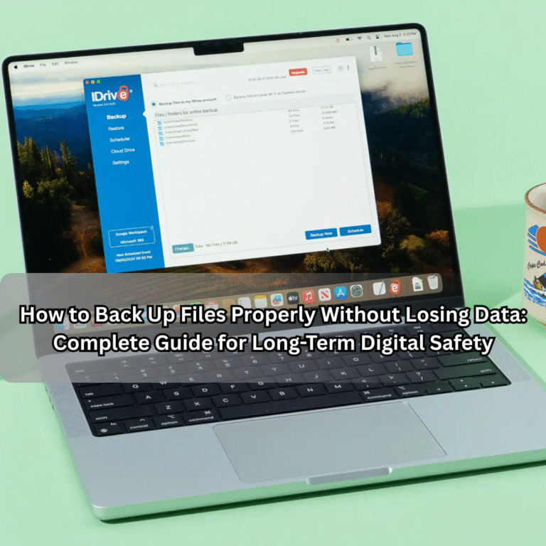 How to Back Up Files Properly Without Losing Data: Complete Guide for Long-Term Digital Safety Back Up Files Properly Without Losing Data